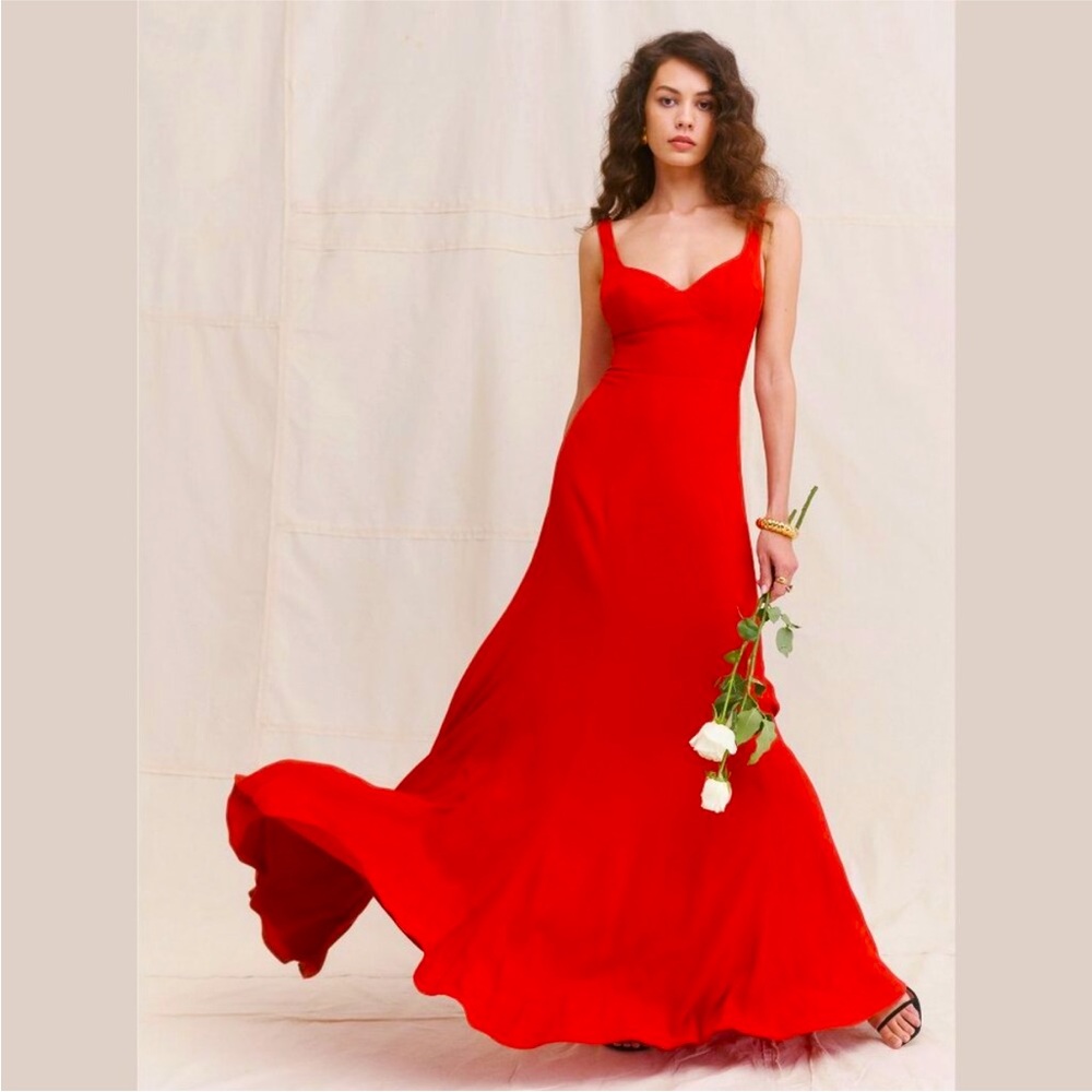 Reformation Lecce Dress Red Size 10